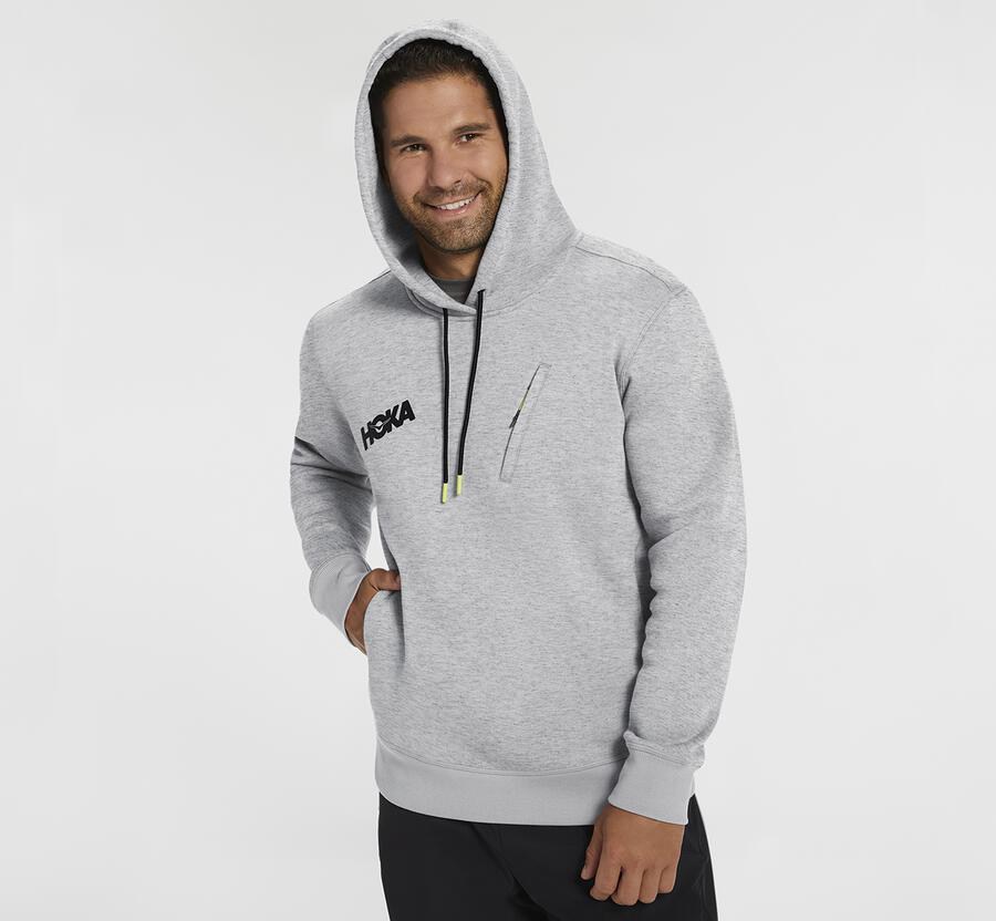 Sweat À Capuche Hoka One One Performance Homme - Grise - LPC-124078